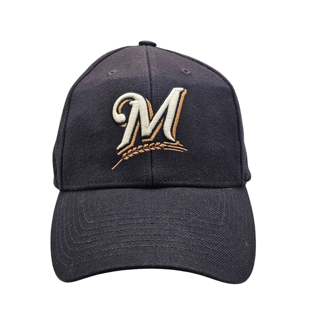 Milwaukee Brewers '47 Brand Navy Clean Up Adjustable Hat Gold "M" Logo Baseball